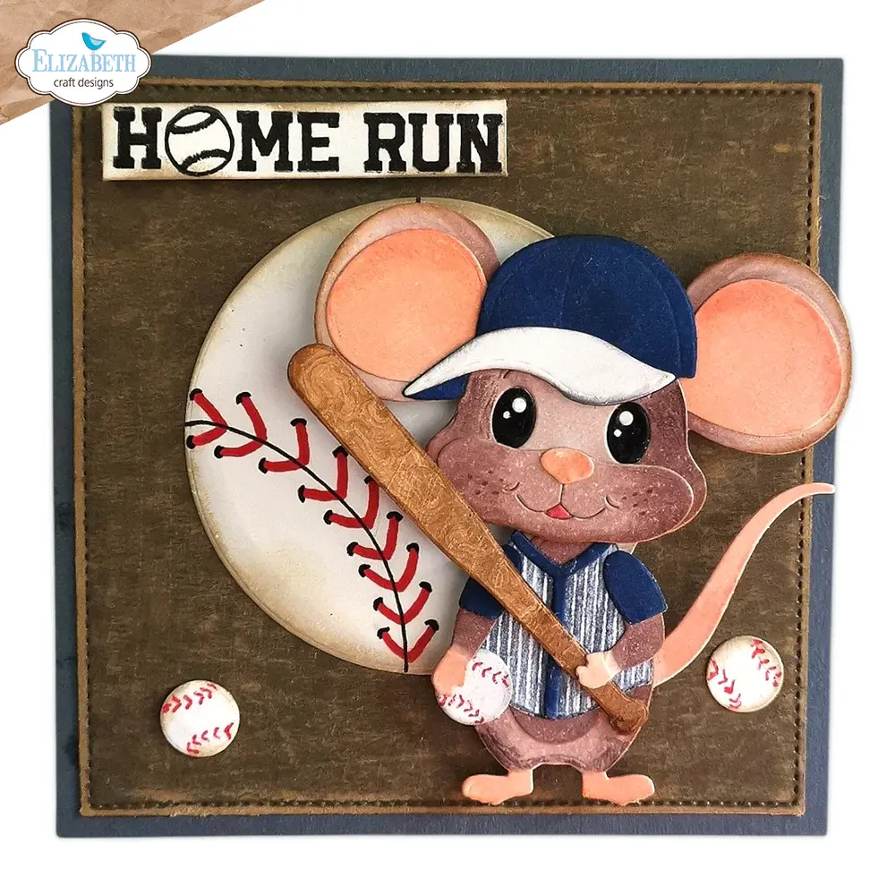 ELIZABETH CRAFT DESIGNS ELIZABETH CRAFT DESIGNS CUTE & WHIMSICAL GOOD TIMES BY JOSET VAN DE BURGT FOOTBALL/BASEBALL ACCESSORIES DIE SET