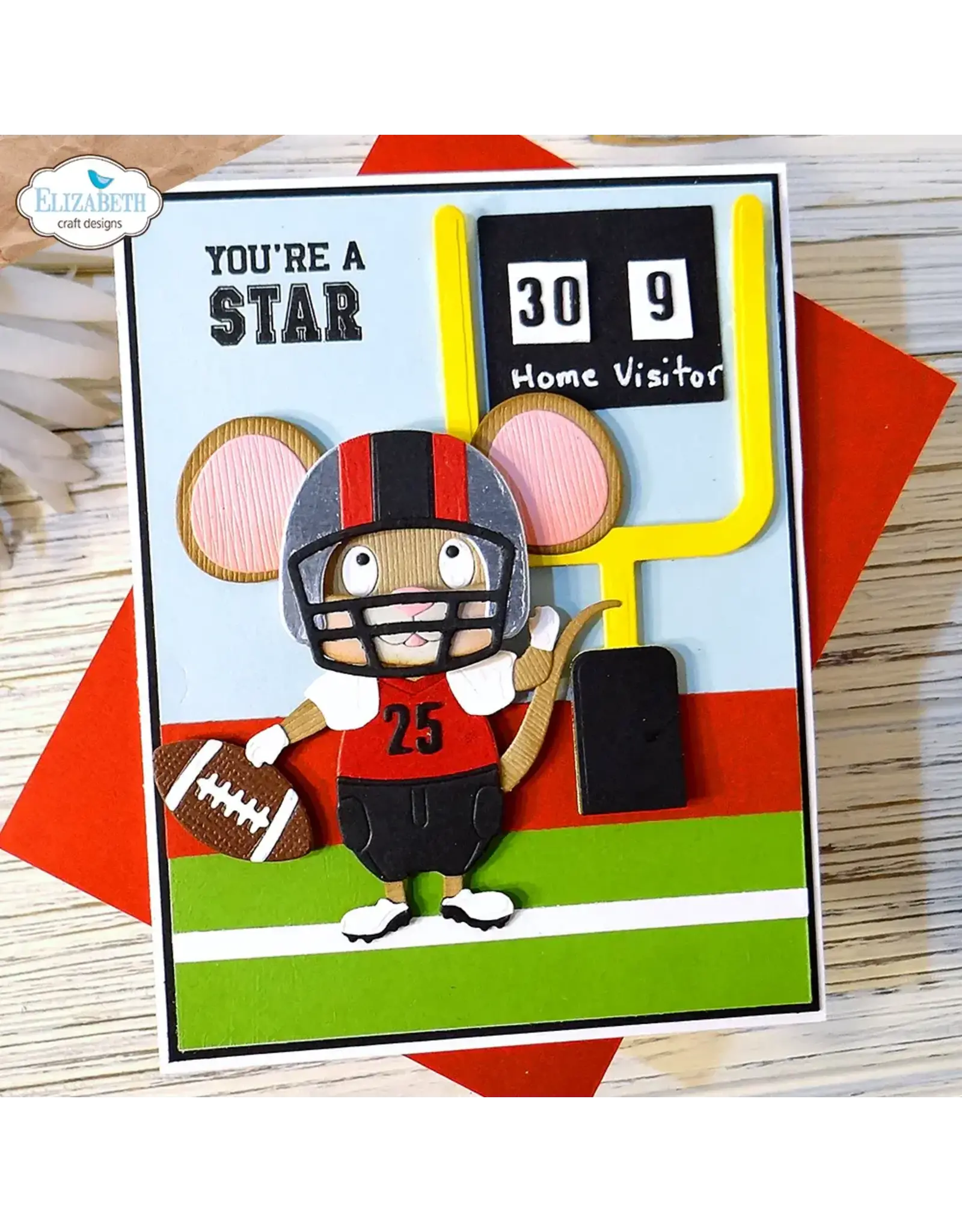 ELIZABETH CRAFT DESIGNS ELIZABETH CRAFT DESIGNS CUTE & WHIMSICAL GOOD TIMES BY JOSET VAN DE BURGT FOOTBALL/BASEBALL ACCESSORIES DIE SET