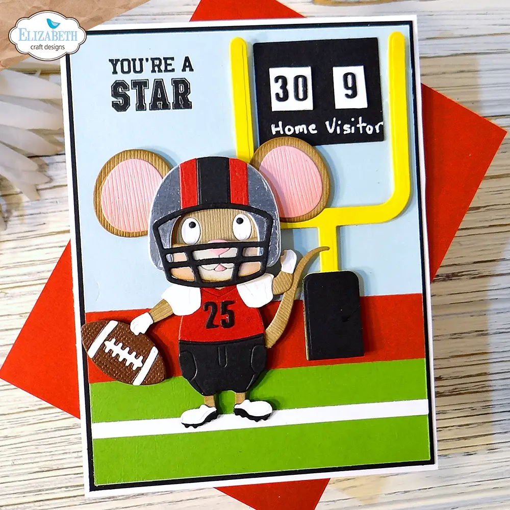 ELIZABETH CRAFT DESIGNS ELIZABETH CRAFT DESIGNS CUTE & WHIMSICAL GOOD TIMES BY JOSET VAN DE BURGT FOOTBALL/BASEBALL ACCESSORIES DIE SET