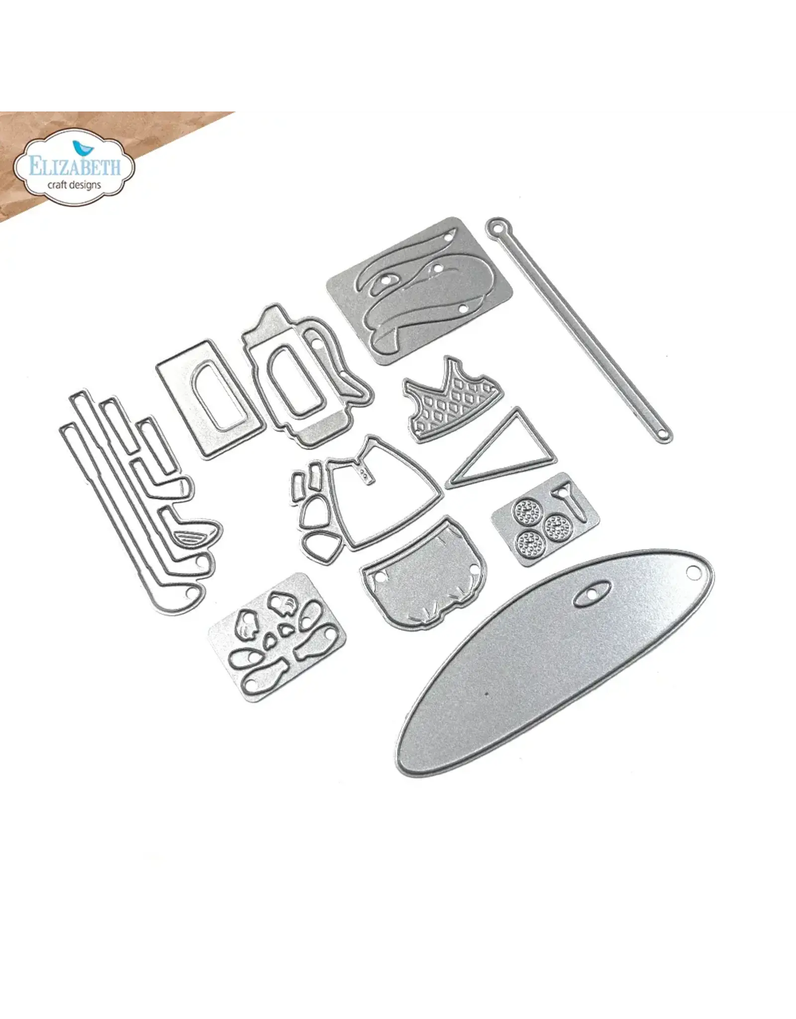 ELIZABETH CRAFT DESIGNS ELIZABETH CRAFT DESIGNS CUTE & WHIMSICAL GOOD TIMES BY JOSET VAN DE BURGT GOLF ACCESSORIES DIE SET