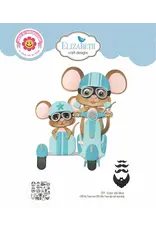 ELIZABETH CRAFT DESIGNS ELIZABETH CRAFT DESIGNS CUTE & WHIMSICAL GOOD TIMES BY JOSET VAN DE BURGT SCOOTER WITH SIDECAR DIE SET