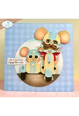 ELIZABETH CRAFT DESIGNS ELIZABETH CRAFT DESIGNS CUTE & WHIMSICAL GOOD TIMES BY JOSET VAN DE BURGT SCOOTER WITH SIDECAR DIE SET