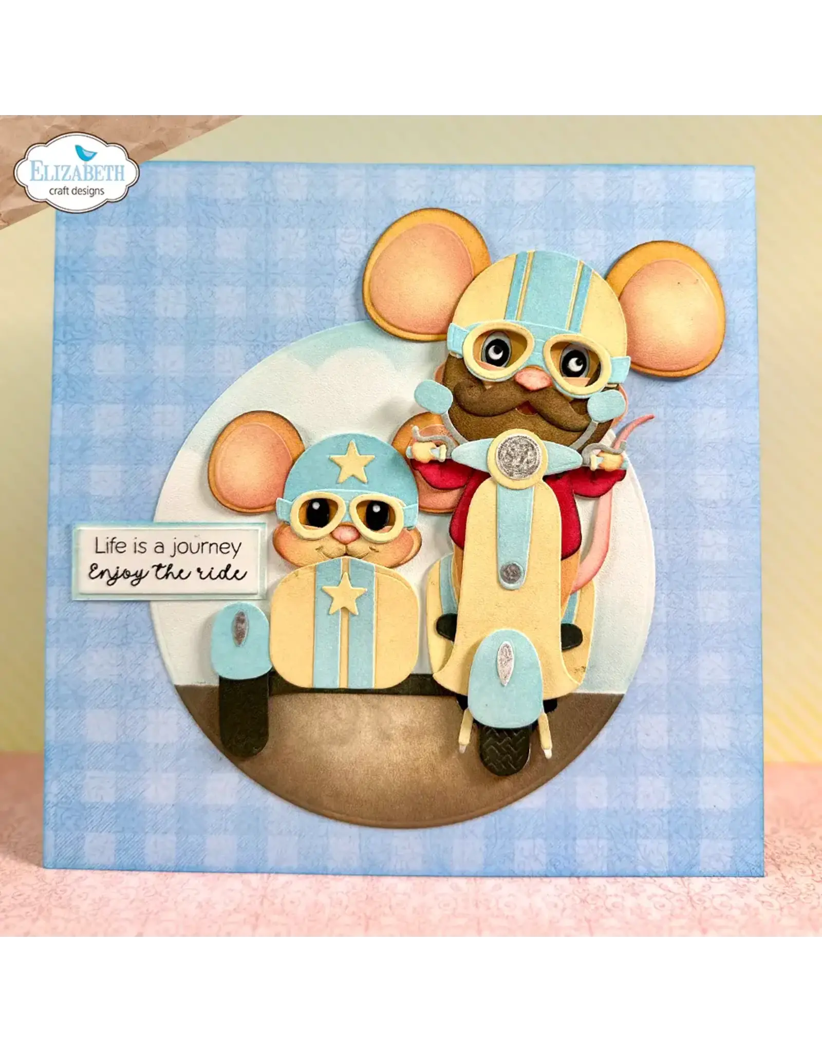 ELIZABETH CRAFT DESIGNS ELIZABETH CRAFT DESIGNS CUTE & WHIMSICAL GOOD TIMES BY JOSET VAN DE BURGT SCOOTER WITH SIDECAR DIE SET