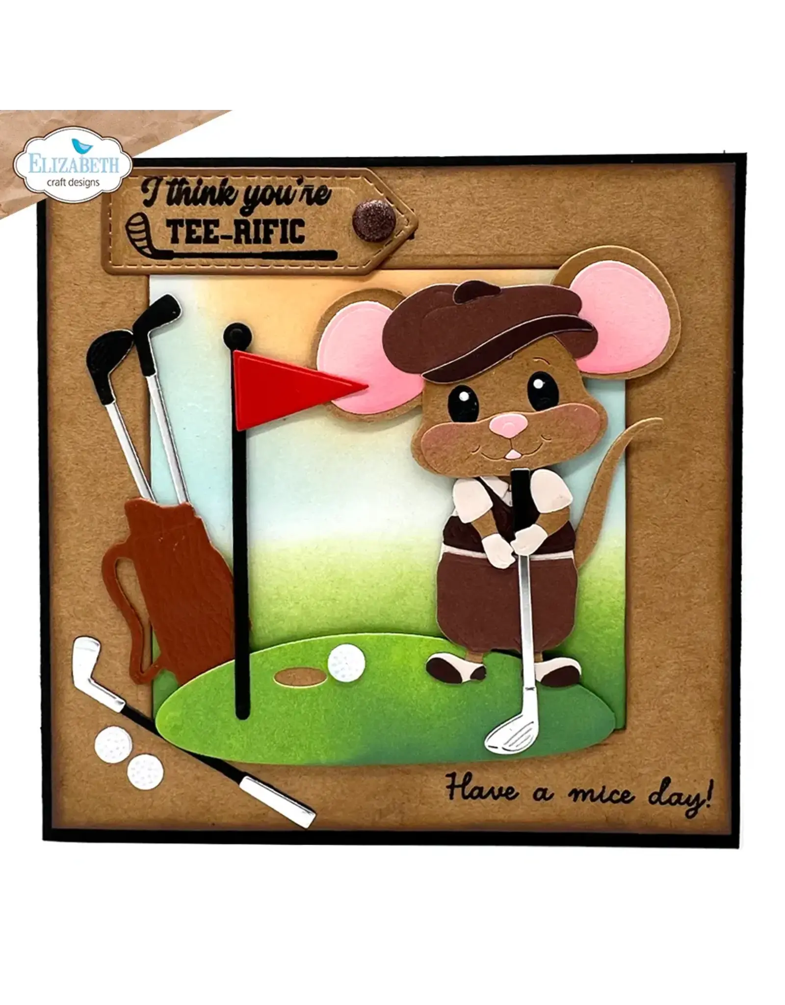 ELIZABETH CRAFT DESIGNS ELIZABETH CRAFT DESIGNS CUTE & WHIMSICAL GOOD TIMES BY JOSET VAN DE BURGT GOLF ACCESSORIES DIE SET