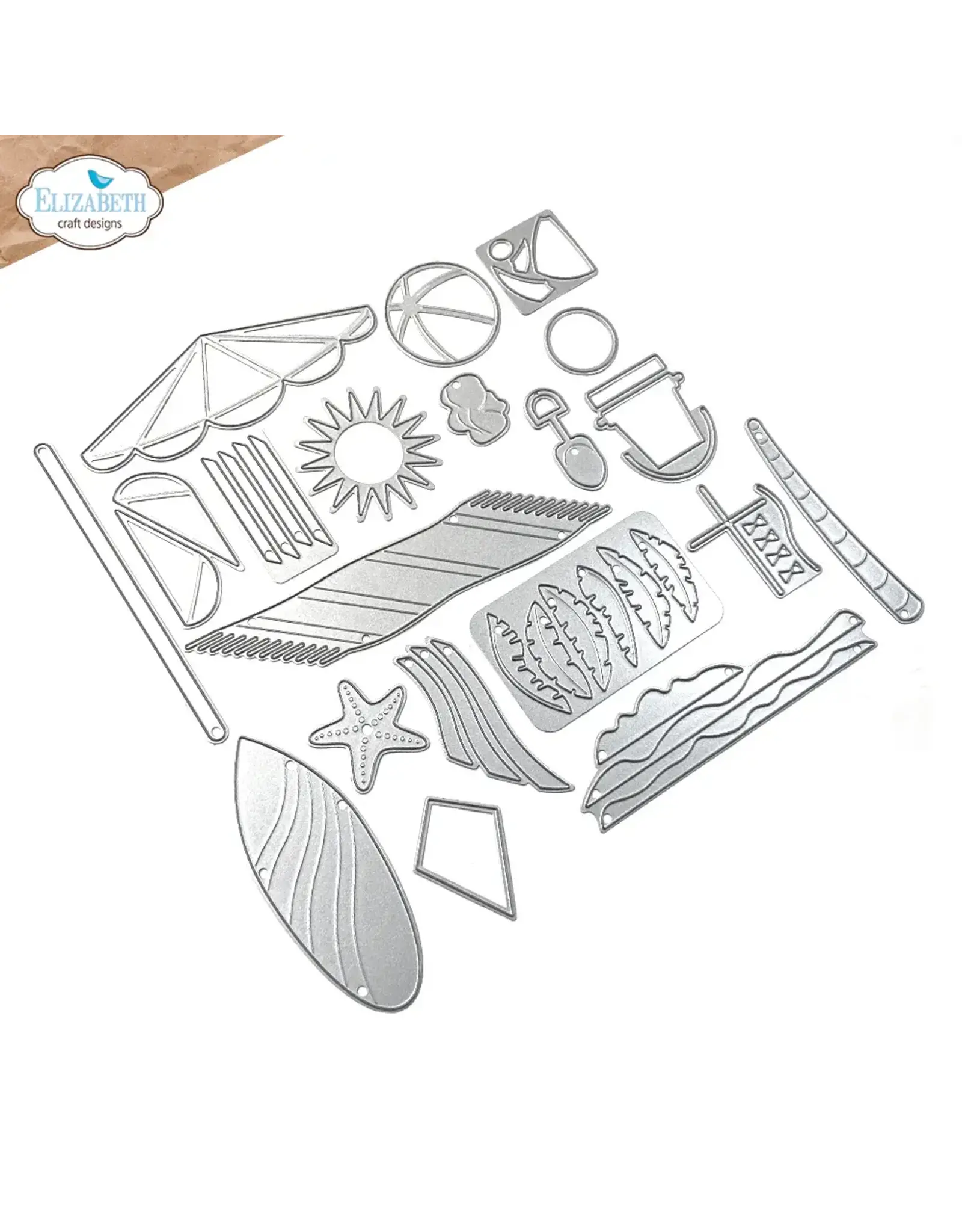 ELIZABETH CRAFT DESIGNS ELIZABETH CRAFT DESIGNS CUTE & WHIMSICAL GOOD TIMES BY JOSET VAN DE BURGT BEACH SCENERY DIE SET