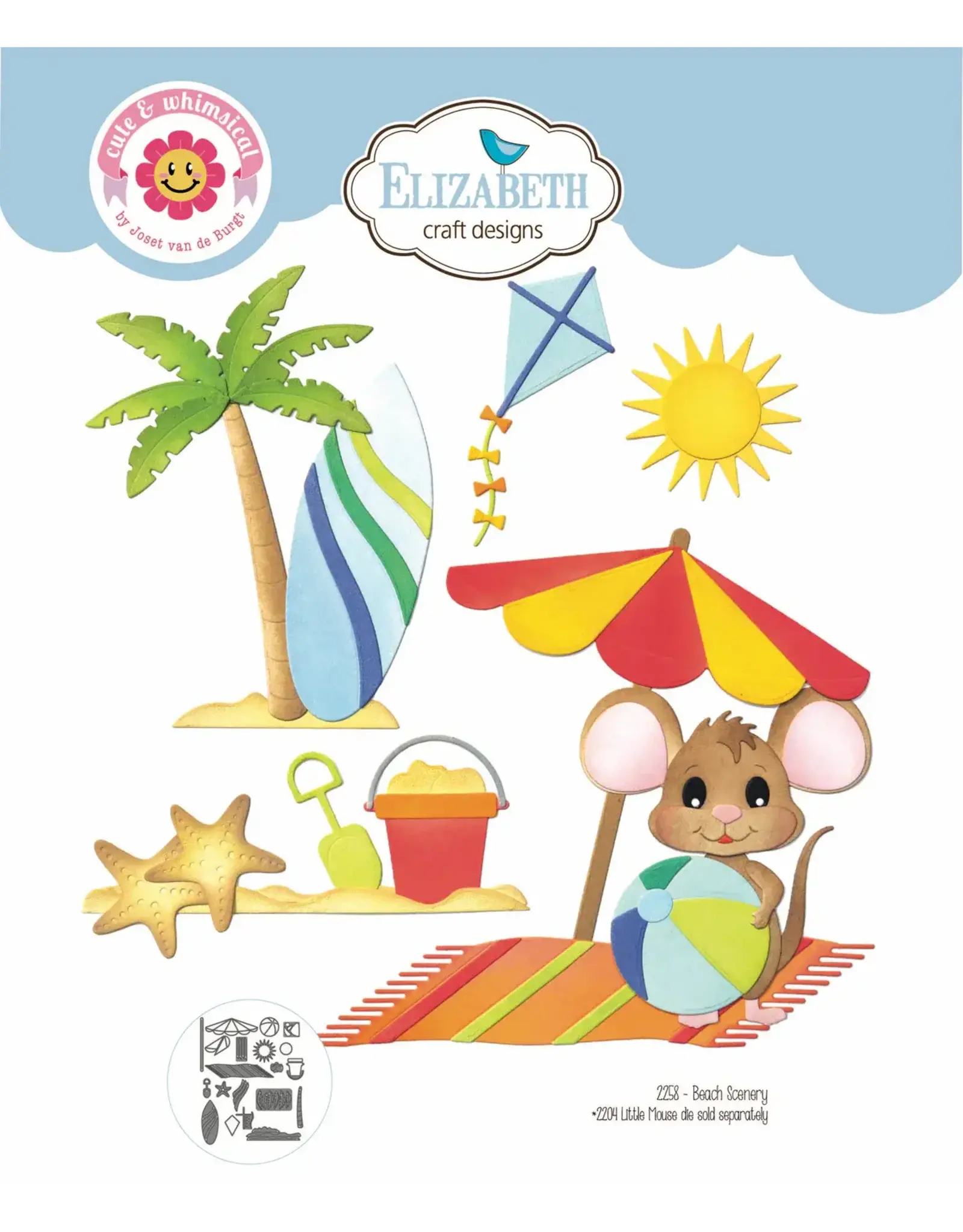 ELIZABETH CRAFT DESIGNS ELIZABETH CRAFT DESIGNS CUTE & WHIMSICAL GOOD TIMES BY JOSET VAN DE BURGT BEACH SCENERY DIE SET