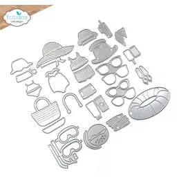 ELIZABETH CRAFT DESIGNS ELIZABETH CRAFT DESIGNS CUTE & WHIMSICAL GOOD TIMES BY JOSET VAN DE BURGT BEACH ACCESSORIES DIE SET