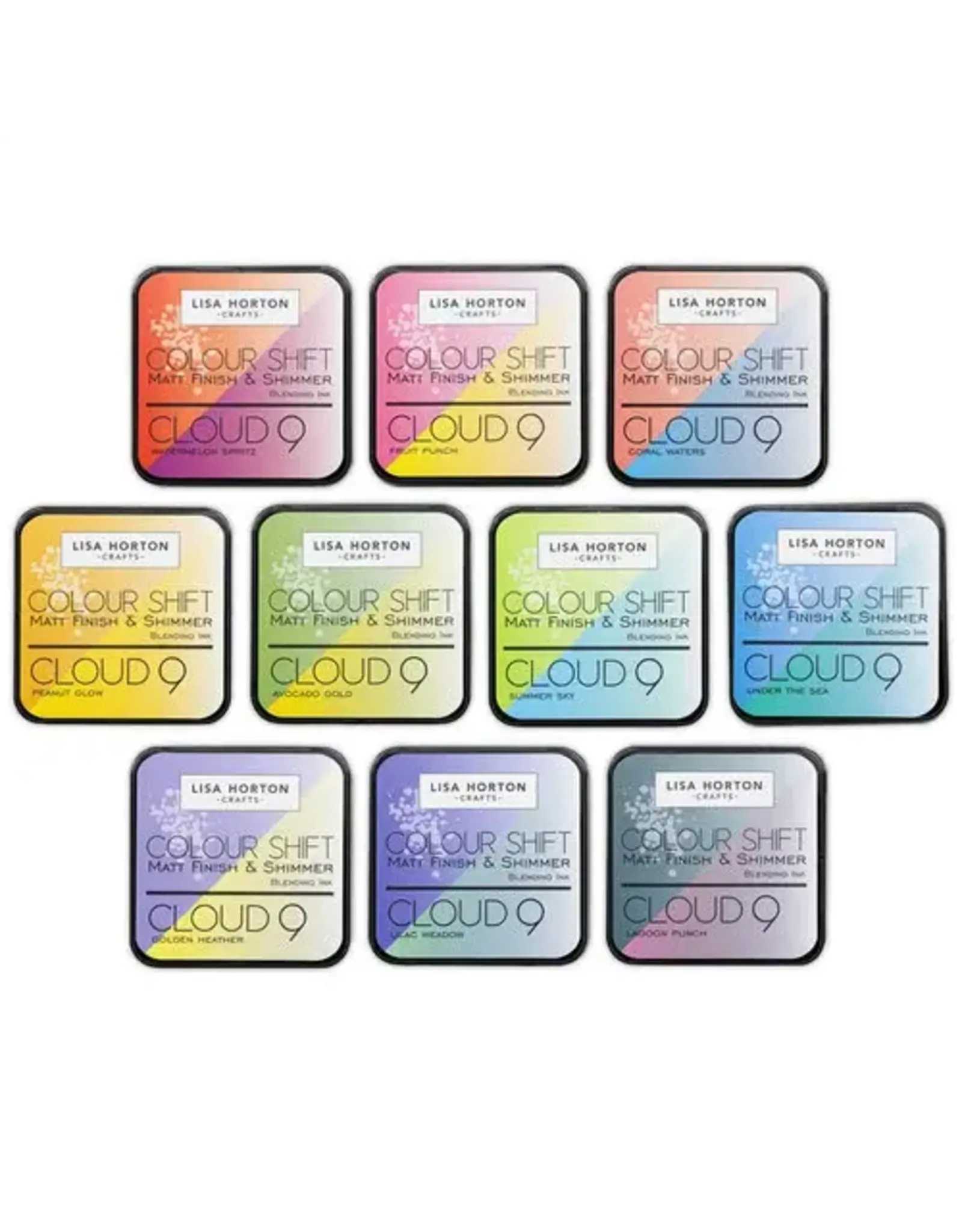 LISA HORTON CRAFTS LISA HORTON CRAFTS CLOUD 9 COLOR SHIFT INK PAD BUNDLE ALL 10 COLORS