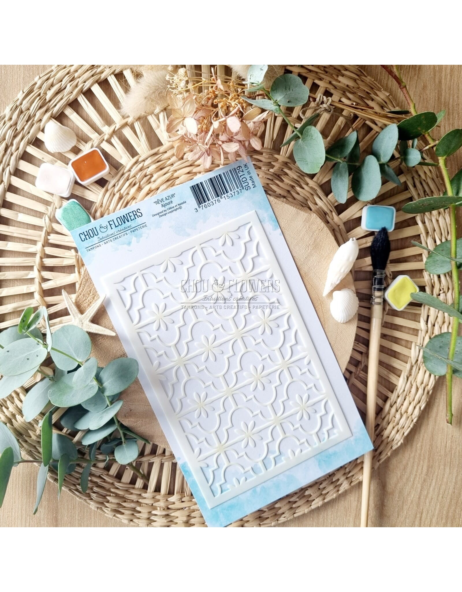 CHOU & FLOWERS CHOU & FLOWERS COLLECTION RÊVE AZUR LES POCHOIRS A6 AJOURE