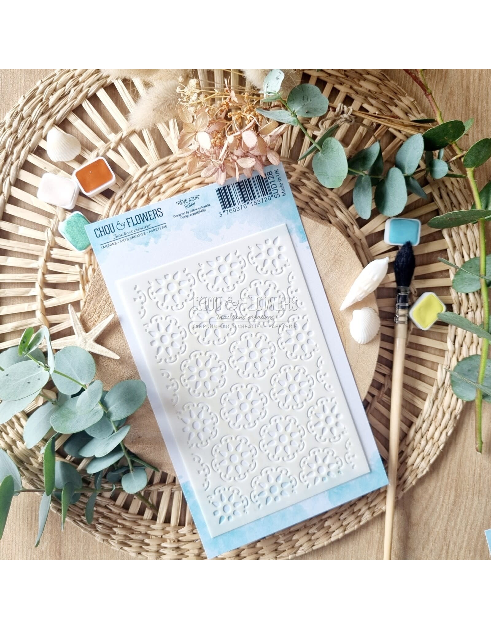 CHOU & FLOWERS CHOU & FLOWERS COLLECTION RÊVE AZUR LES POCHOIRS A6 SOLEIL