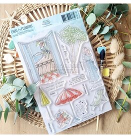 CHOU & FLOWERS CHOU & FLOWERS COLLECTION RÊVE AZUR VUE SUR PARADIS A5 CLEAR STAMP SET