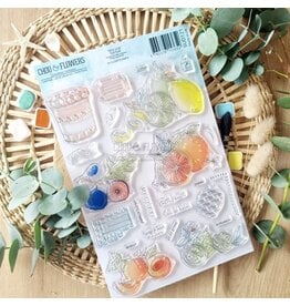 CHOU & FLOWERS CHOU & FLOWERS COLLECTION RÊVE AZUR TUTTI FRUTTI A5 CLEAR STAMP SET