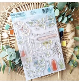 CHOU & FLOWERS CHOU & FLOWERS COLLECTION RÊVE AZUR HERBIER GARRIGUE A5 CLEAR STAMP SET