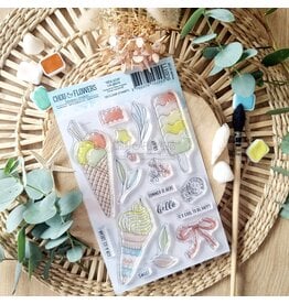 CHOU & FLOWERS CHOU & FLOWERS COLLECTION RÊVE AZUR LES GLACES A6 CLEAR STAMP SET