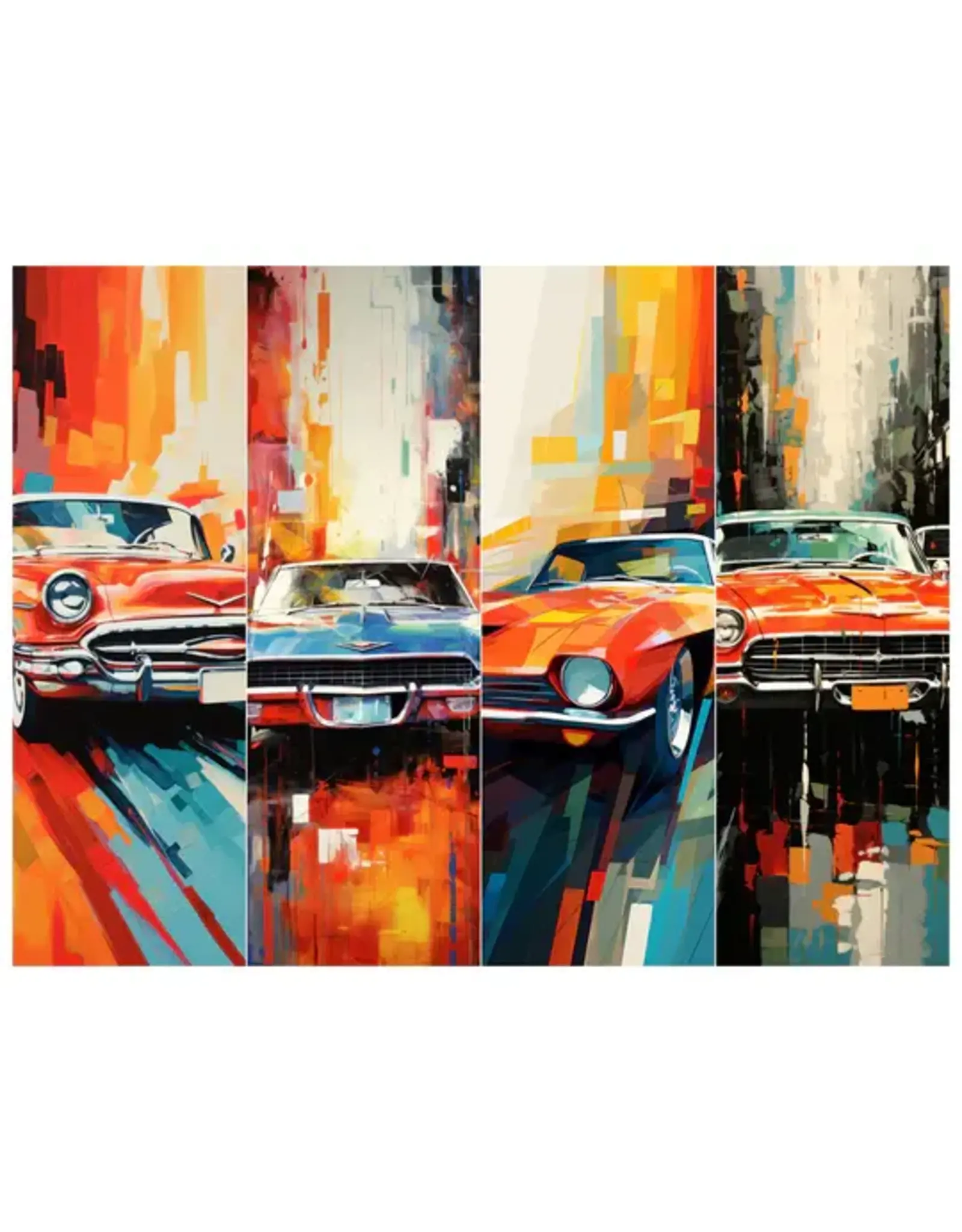 SIMPLY STATED SIMPLY STATED ABSTRACT CARS 8.5x11 BOOKMARK SHEET