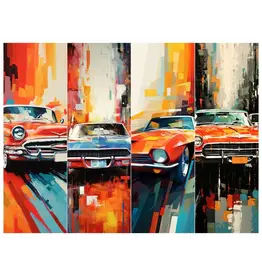 SIMPLY STATED SIMPLY STATED ABSTRACT CARS 8.5x11 BOOKMARK SHEET