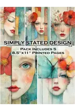 SIMPLY STATED SIMPLY STATED AQUA BLOOM PORTRAITS 8.5x11 PAPER PACK