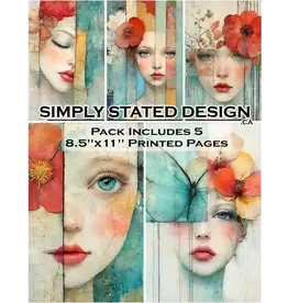 SIMPLY STATED SIMPLY STATED AQUA BLOOM PORTRAITS 8.5x11 PAPER PACK