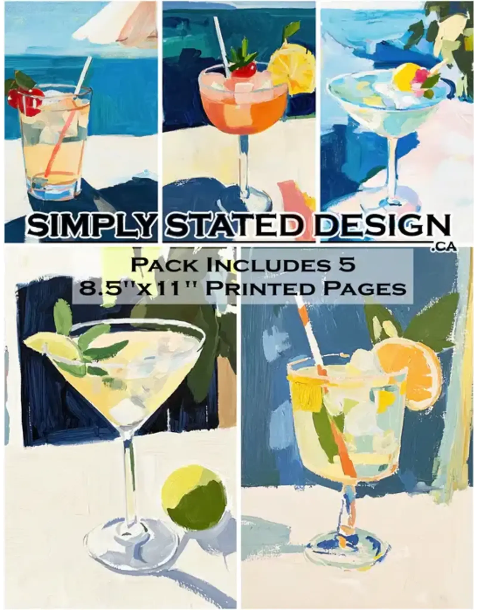 SIMPLY STATED SIMPLY STATED SUMMER COCKTAILS 8.5x11 PAPER PACK