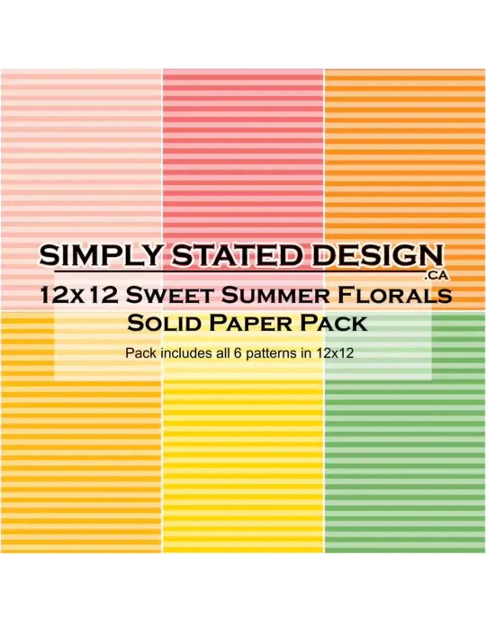 SIMPLY STATED SIMPLY STATED SWEET SUMMER FLORALS 12x12 SOLID PAPER PACK