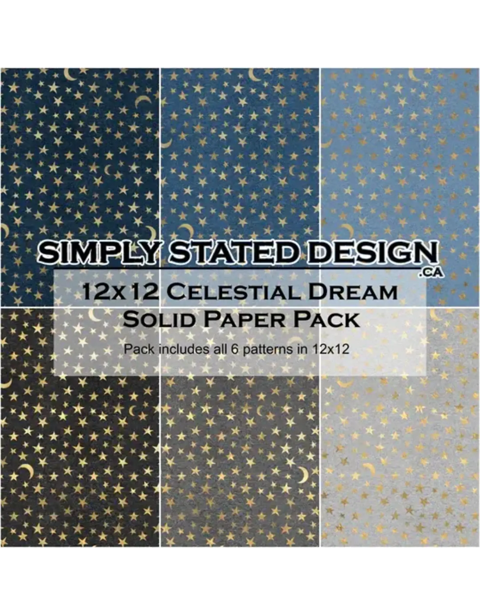 SIMPLY STATED SIMPLY STATED CELESTIAL DREAM 12x12 GLOSSY SOLID PAPER PACK