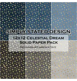 SIMPLY STATED SIMPLY STATED CELESTIAL DREAM 12x12 GLOSSY SOLID PAPER PACK