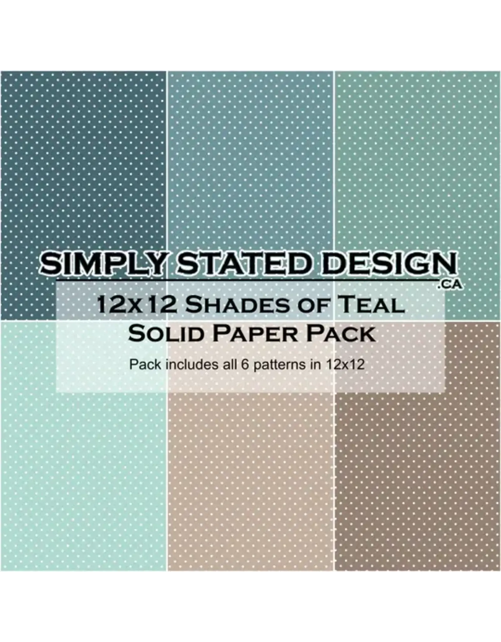 SIMPLY STATED SIMPLY STATED SHADES OF TEAL 12x12 SOLID PAPER PACK