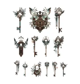 SIMPLY STATED SIMPLY STATED SHADES OF TEAL KEYS EPHEMERA