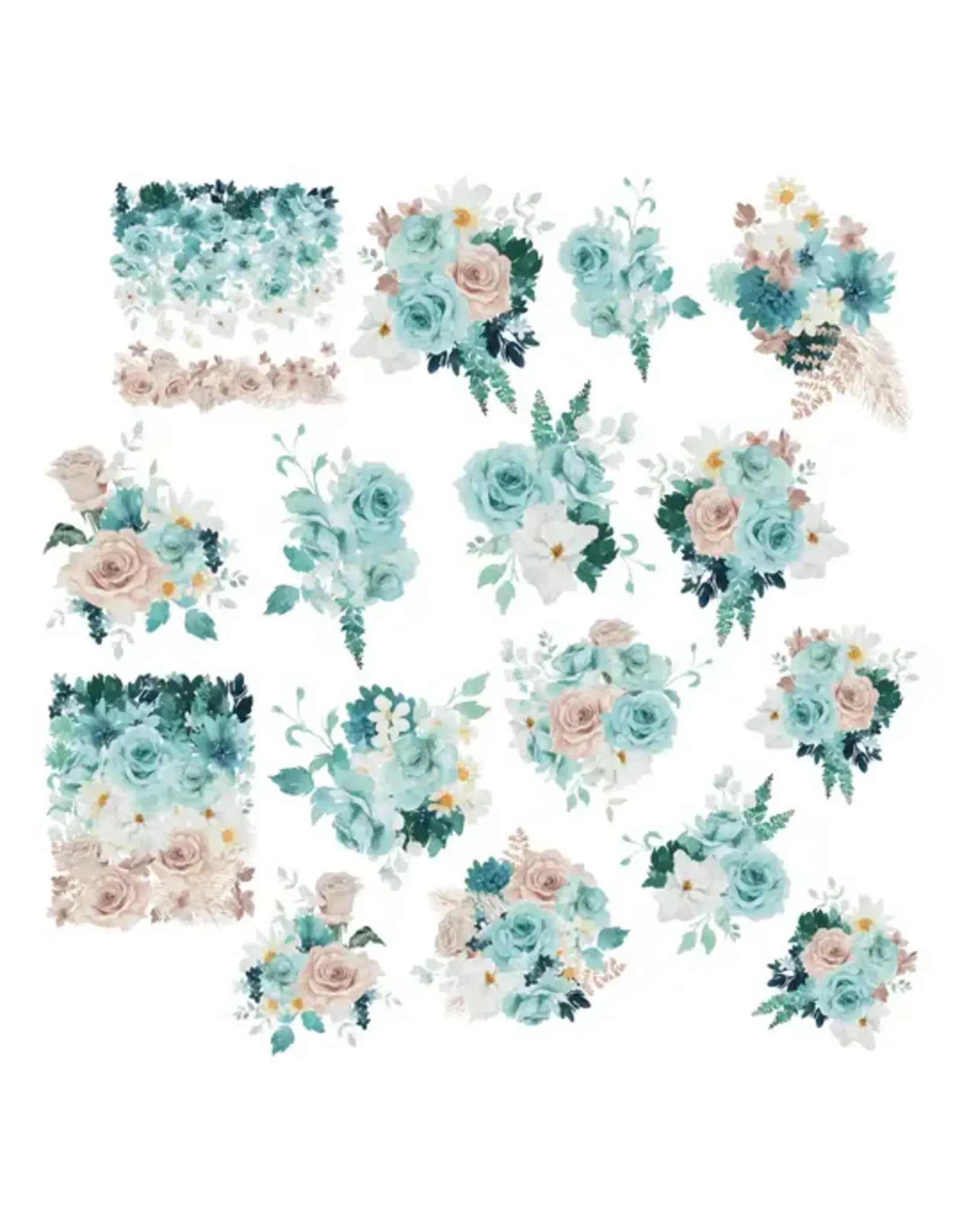 SIMPLY STATED SIMPLY STATED SHADES OF TEAL FLORAL EPHEMERA
