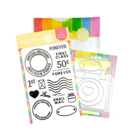 WAFFLE FLOWER WAFFLE FLOWER OVERSIZED POSTAGE CLEAR STAMP SET AND DIE COMBO