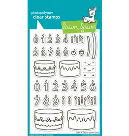 LAWN FAWN LAWN FAWN CAKE IT EASY CLEAR STAMP SET