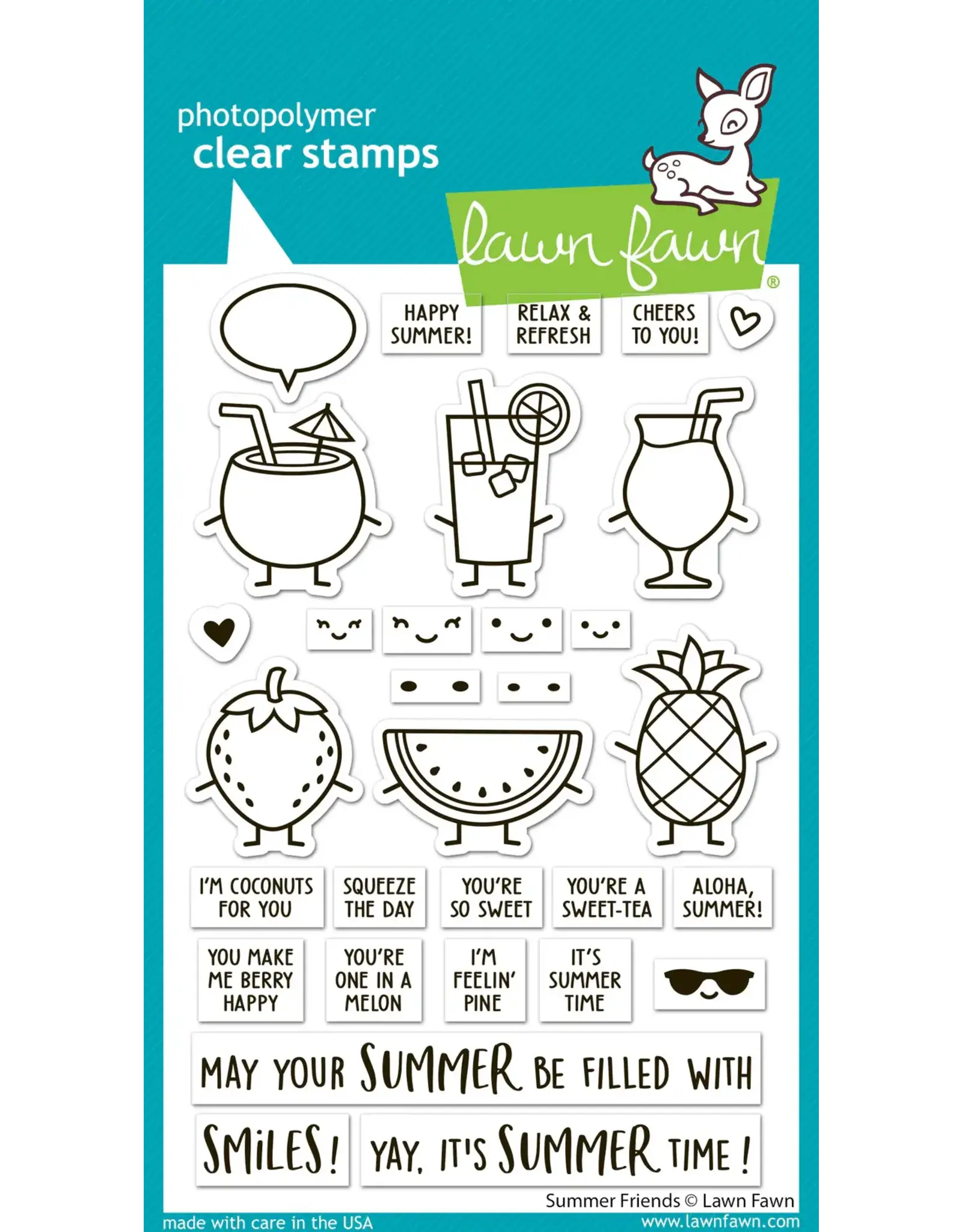 LAWN FAWN LAWN FAWN SUMMER FRIENDS CLEAR STAMP SET