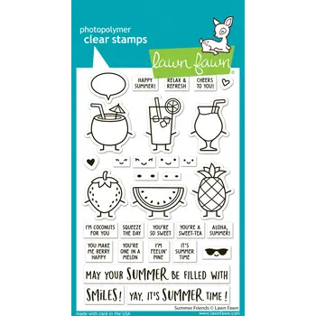 LAWN FAWN LAWN FAWN SUMMER FRIENDS CLEAR STAMP SET