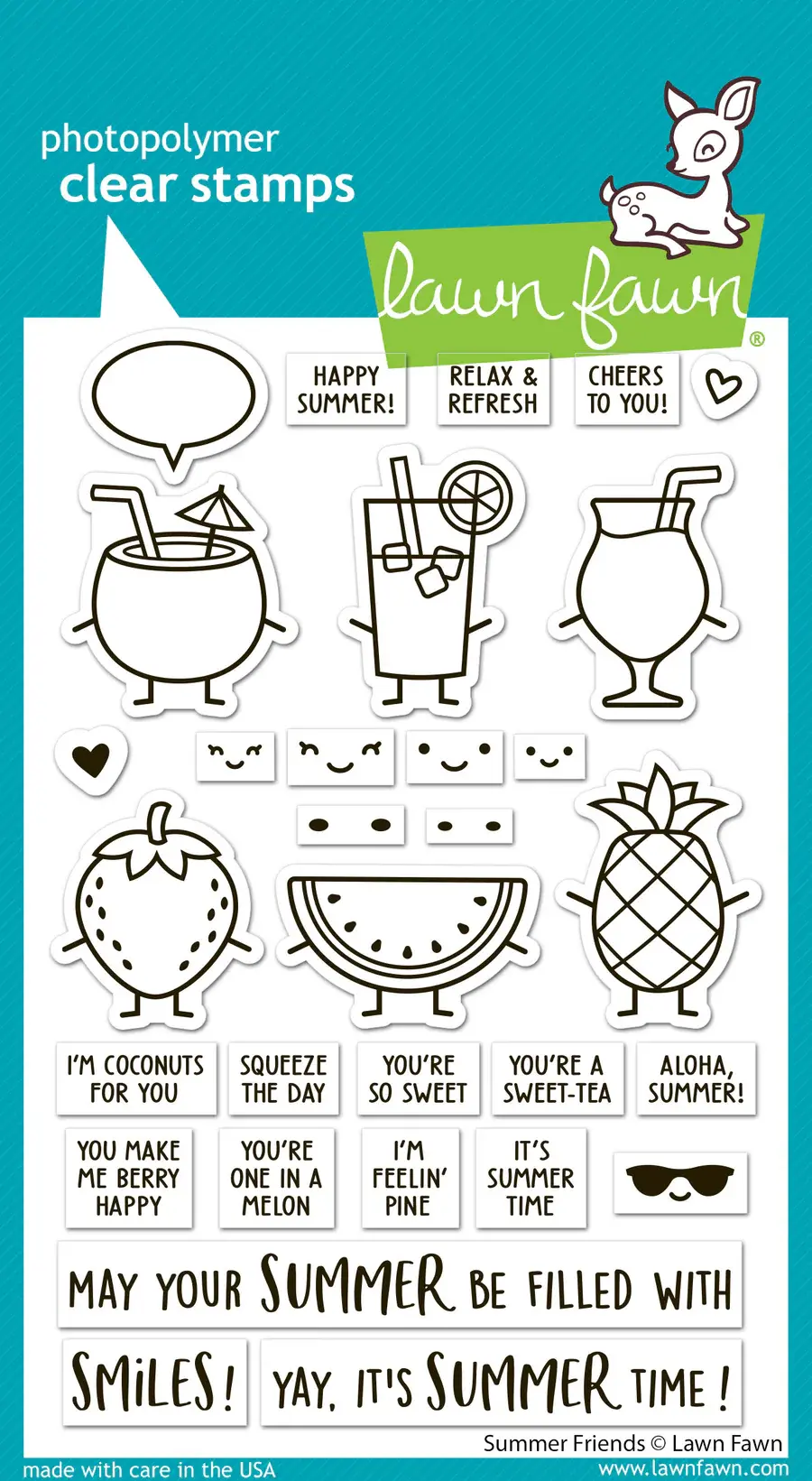 LAWN FAWN LAWN FAWN SUMMER FRIENDS CLEAR STAMP SET