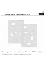 LAWN FAWN LAWN FAWN SUMMER FRIENDS COLORING STENCIL 3/PK