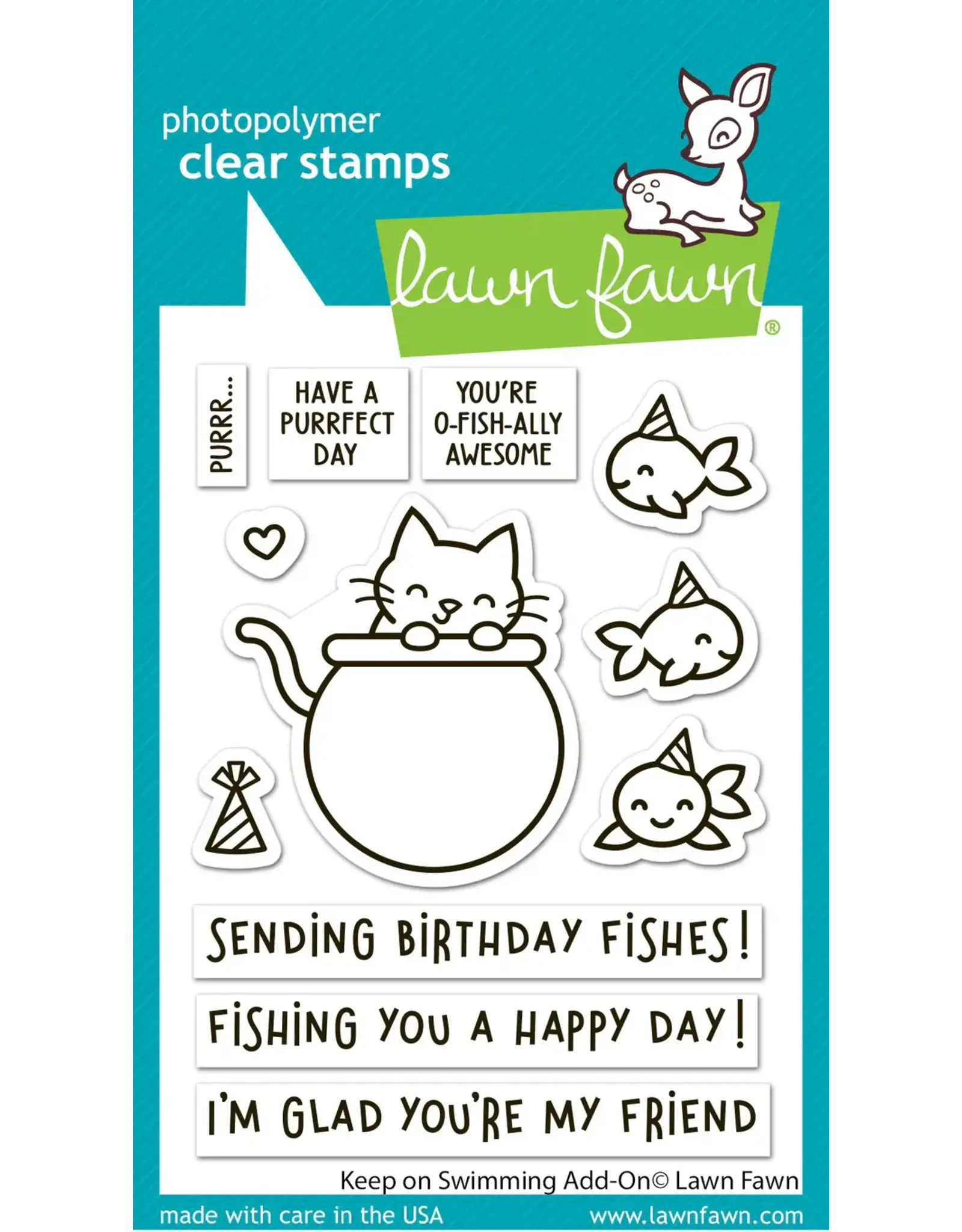 LAWN FAWN LAWN FAWN KEEP ON SWIMMING ADD-ON CLEAR STAMP SET