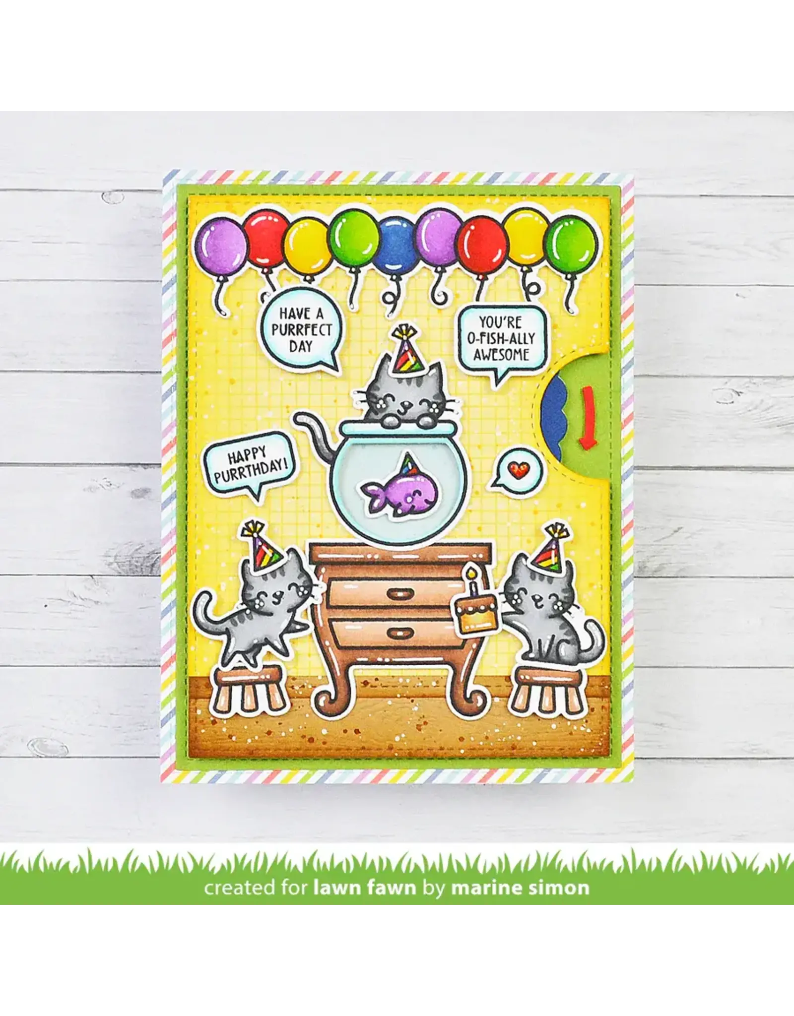 LAWN FAWN LAWN FAWN KEEP ON SWIMMING ADD-ON CLEAR STAMP SET