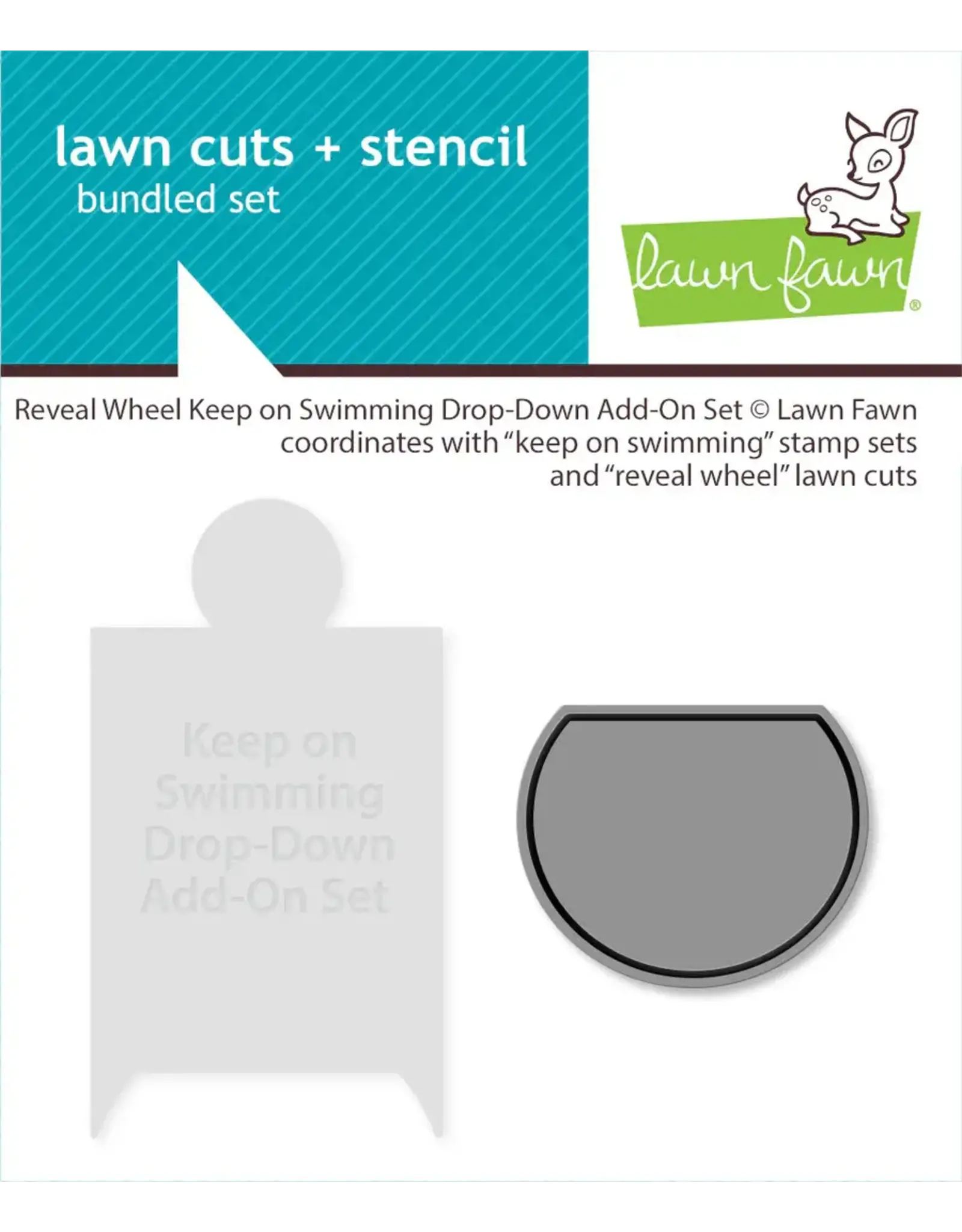 LAWN FAWN LAWN FAWN REVEAL WHEEL KEEP ON SWIMMING DROP-DOWN ADD-ON SET