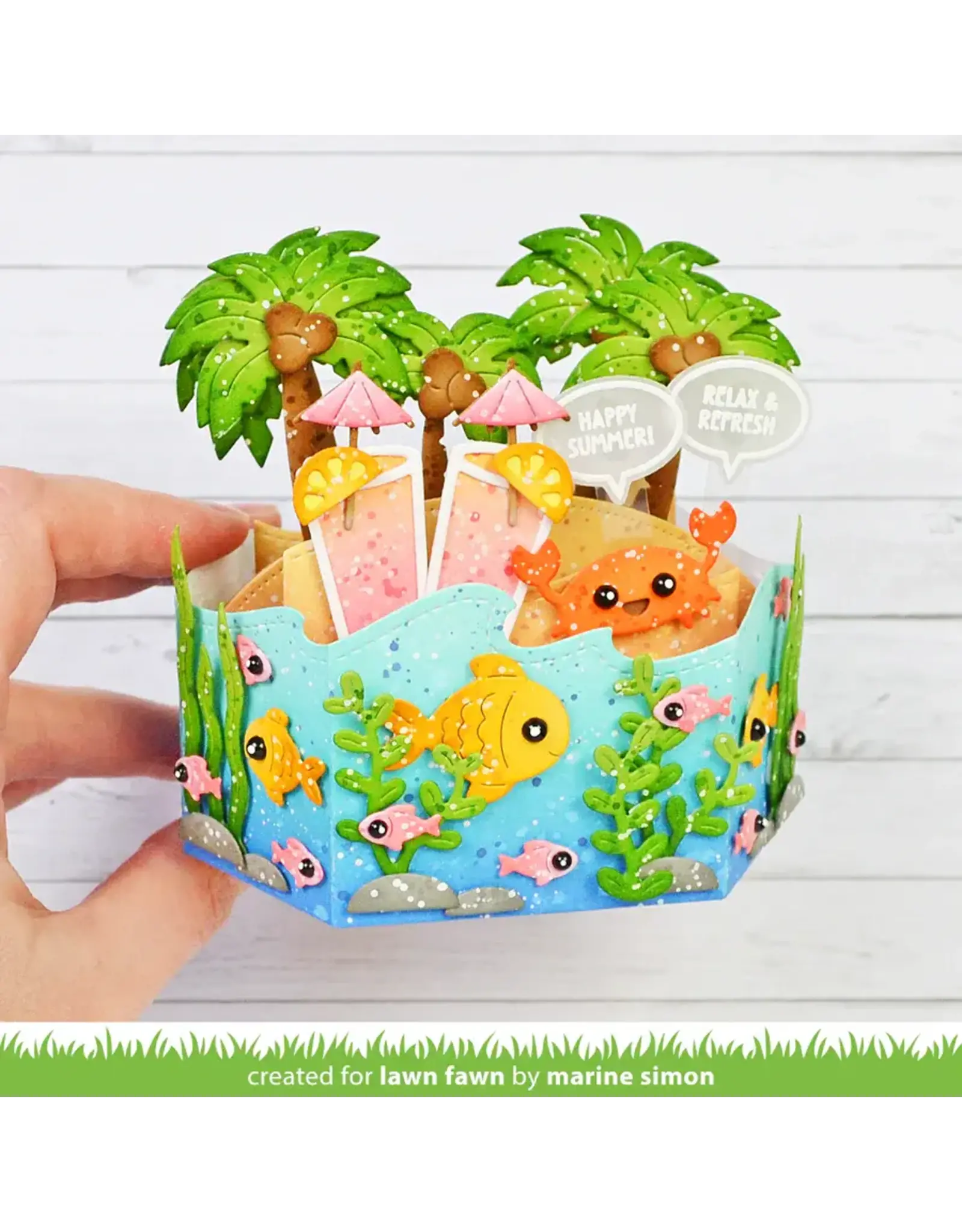 LAWN FAWN LAWN FAWN PLATFORM POP-UP PALM TREE INSERTS DIE SET