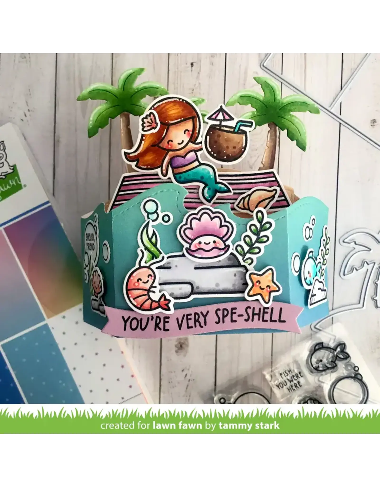 LAWN FAWN LAWN FAWN PLATFORM POP-UP PALM TREE INSERTS DIE SET