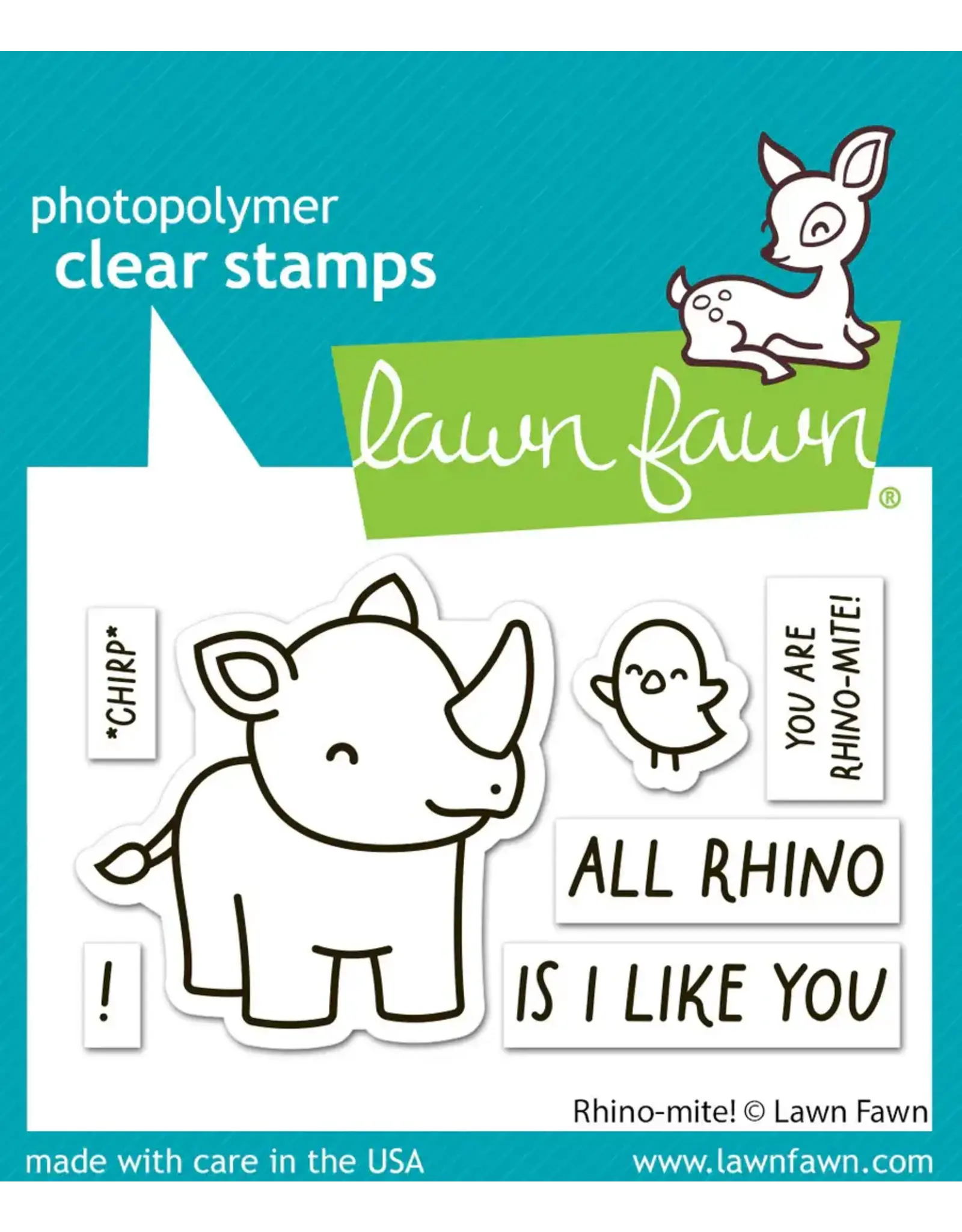 LAWN FAWN LAWN FAWN RHINO-MITE! CLEAR STAMP SET