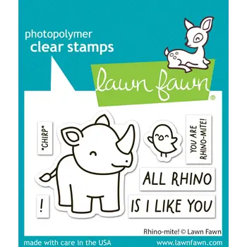 LAWN FAWN LAWN FAWN RHINO-MITE! CLEAR STAMP SET