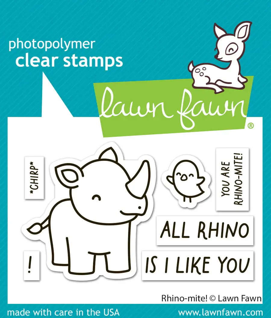 LAWN FAWN LAWN FAWN RHINO-MITE! CLEAR STAMP SET