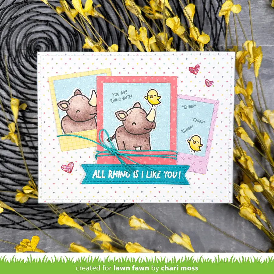 LAWN FAWN LAWN FAWN RHINO-MITE! CLEAR STAMP SET