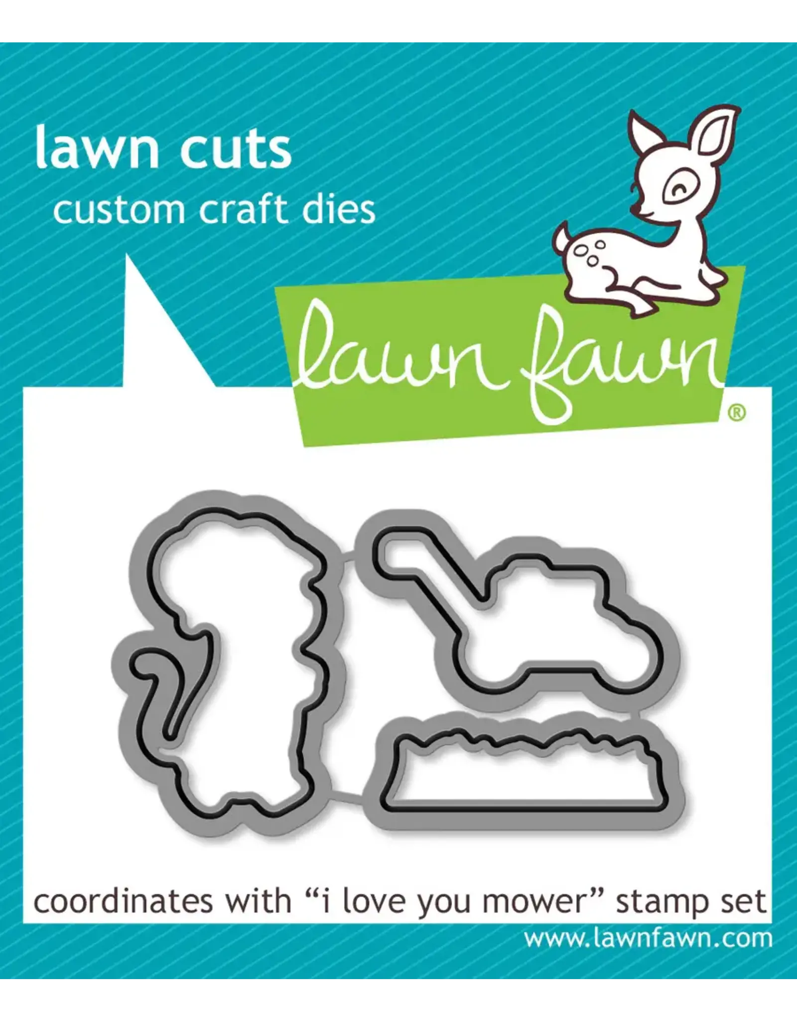 LAWN FAWN LAWN FAWN I LOVE YOU MOWER DIE SET