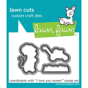 LAWN FAWN LAWN FAWN I LOVE YOU MOWER DIE SET