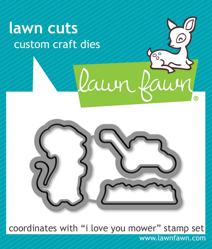 LAWN FAWN LAWN FAWN I LOVE YOU MOWER DIE SET