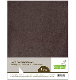 LAWN FAWN LAWN FAWN WOODGRAIN DARK BROWN 8.5 X 11 CARDSTOCK 5PK