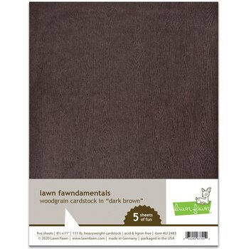 LAWN FAWN LAWN FAWN WOODGRAIN DARK BROWN 8.5 X 11 CARDSTOCK 5PK