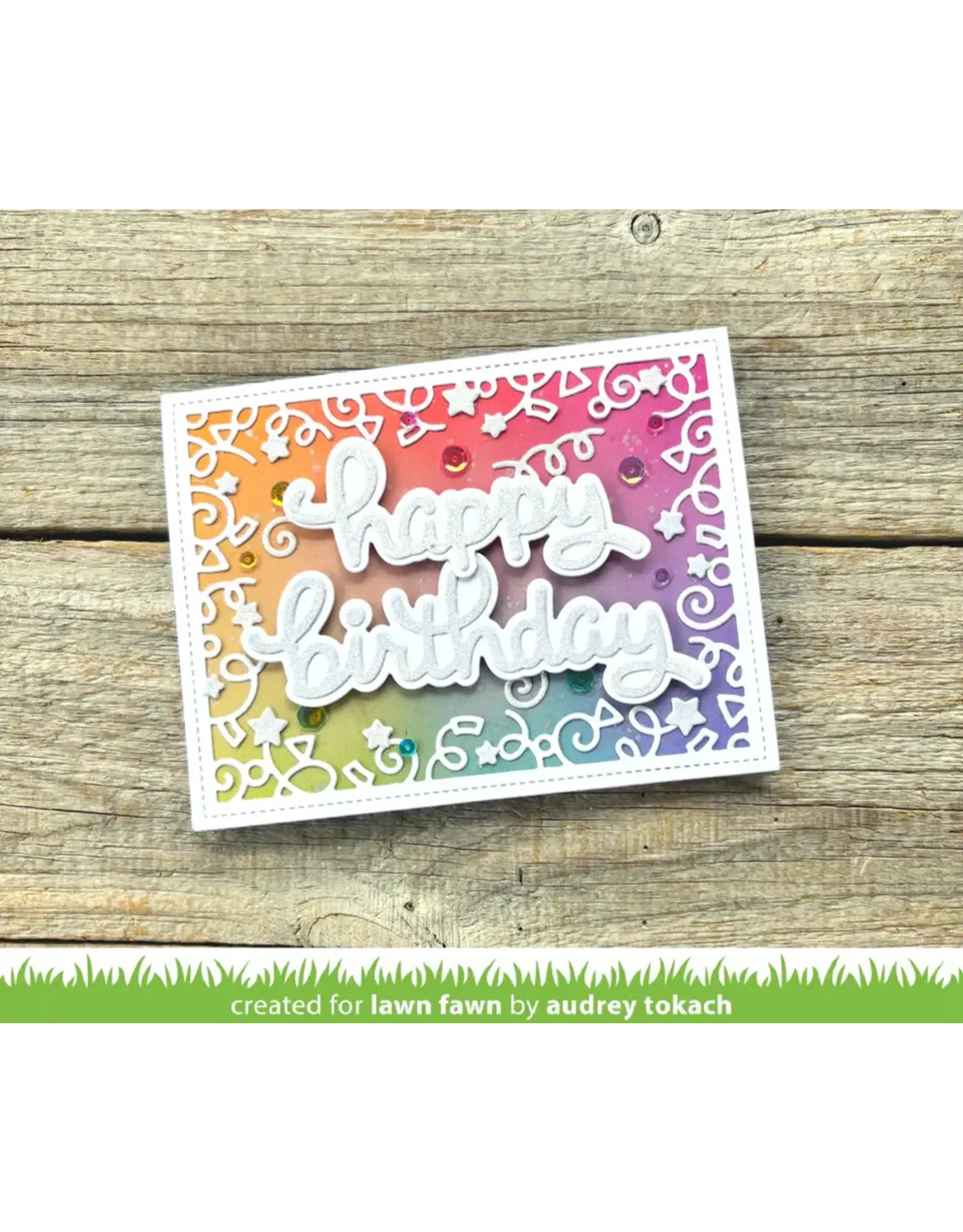LAWN FAWN LAWN FAWN SCRIPTY HAPPY OUTLINE ADD-ON DIE